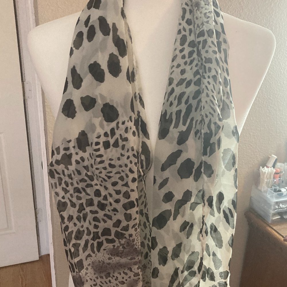 Animal Print Chiffon Scarf